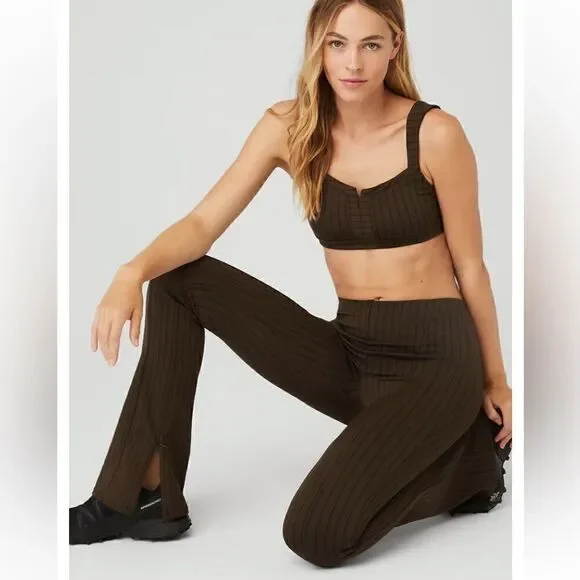 ALO HIGH-WAIST PINSTRIPE ZIP IT FLARE LEGGING - Picture 4 of 6